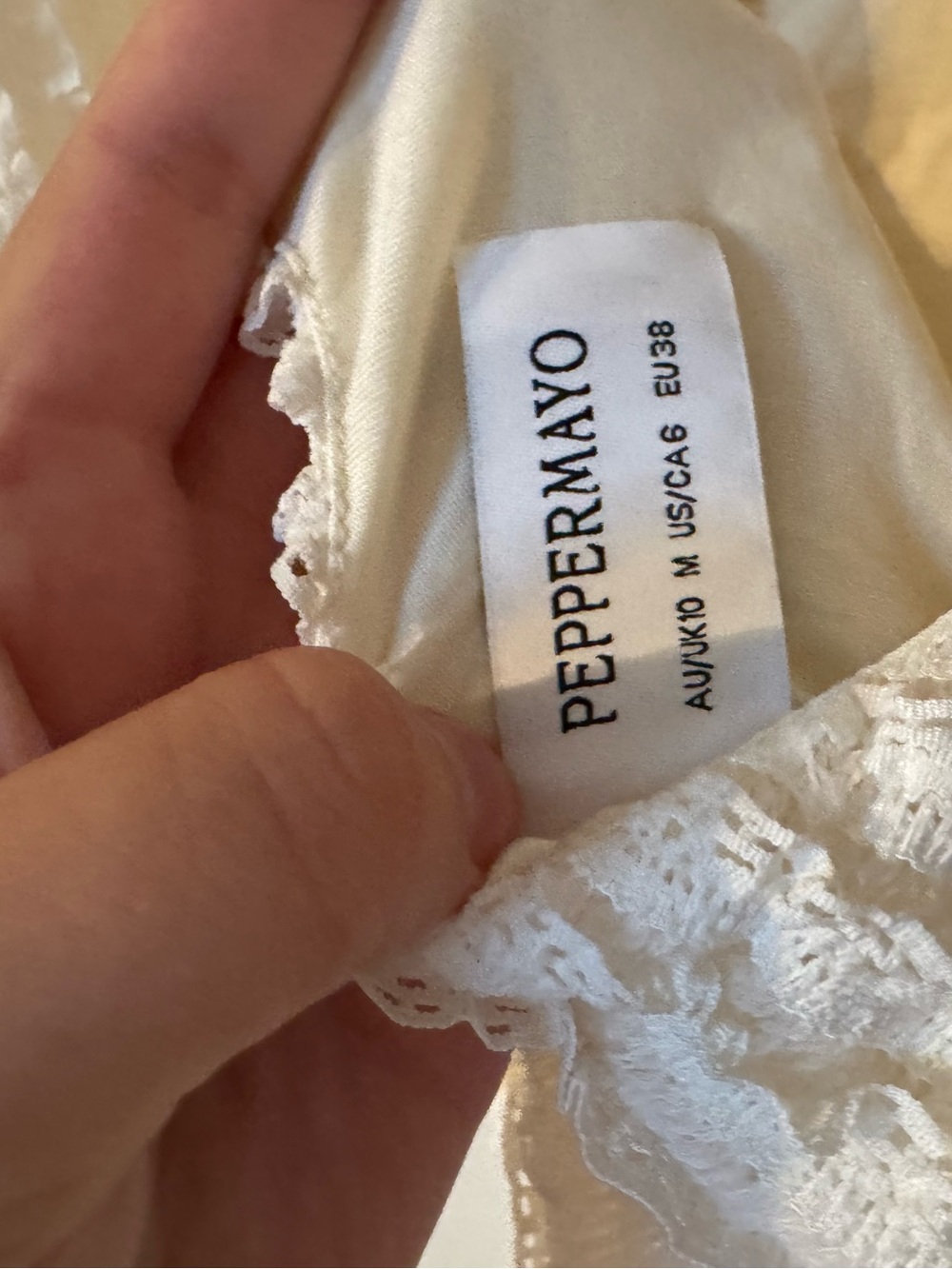 Peppermayo off the shoulder White Textured Maxi Dress -  WORN ONCE - Picture 3 of 3